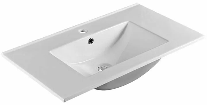 Mereo, Aira, kúpeľňová skrinka s keramickým umývadlom 81x47x55 cm, biela, MER-CN711