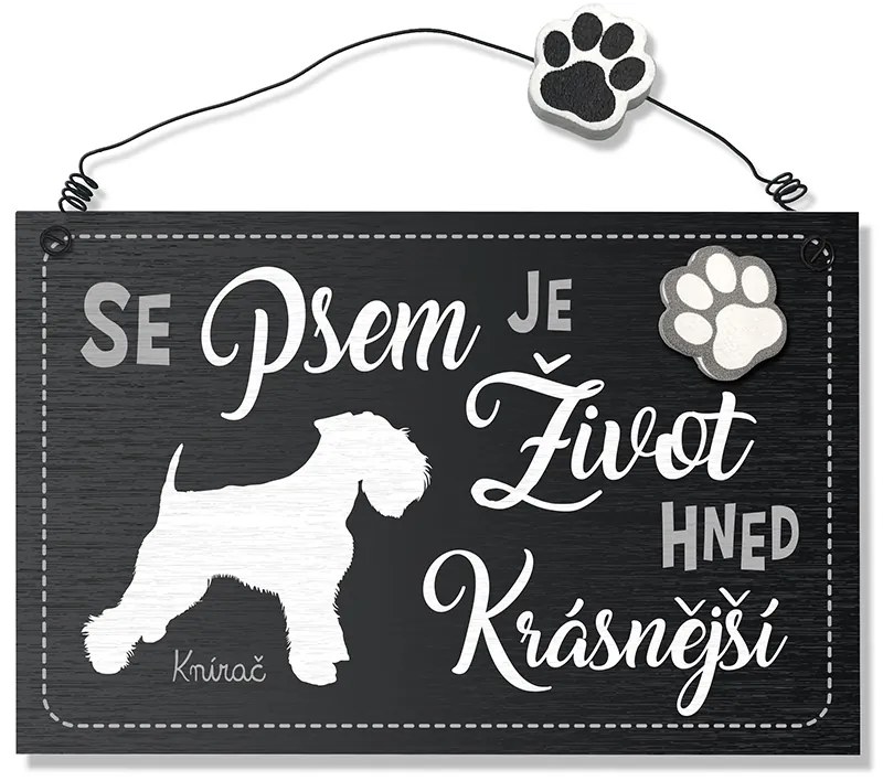 Nekupto Dekorace cedule se psem Knírač