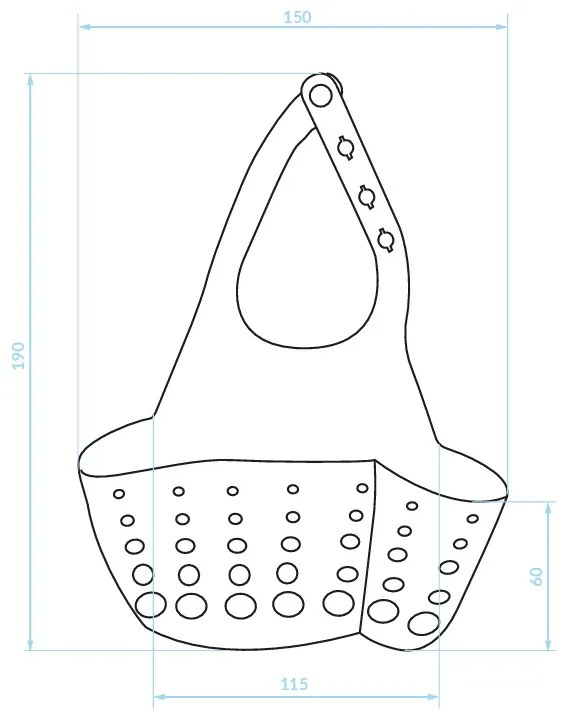 Kuchinox Kuchinox, silikónové vrecko do kuchyne na zavesenie, šedá, LAV-EKO_850M