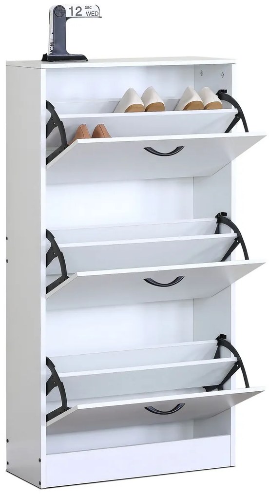 Botník s priehradkami G1016 WT, biela, 3 poschodia