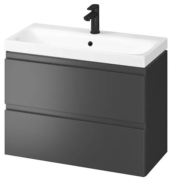 Cersanit Moduo Slim, závesná umývadlová skrinka 80x38x57 cm, antracitová matná, S590-089