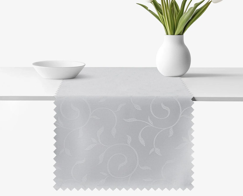 Goldea sviatočný behúň na stôl teflónový - sivý s veľkými ornamentmi 35x180 cm