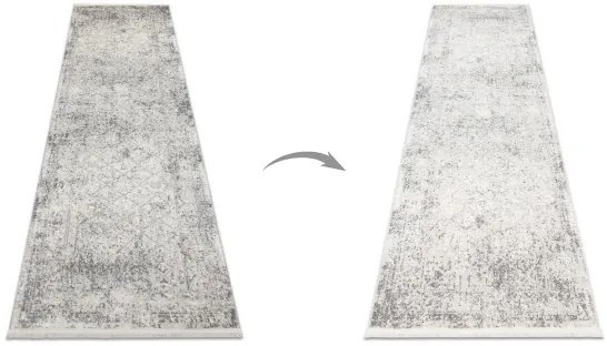 Koberec / behúň DISTIN 0200A sivý / svetlosivý / biely