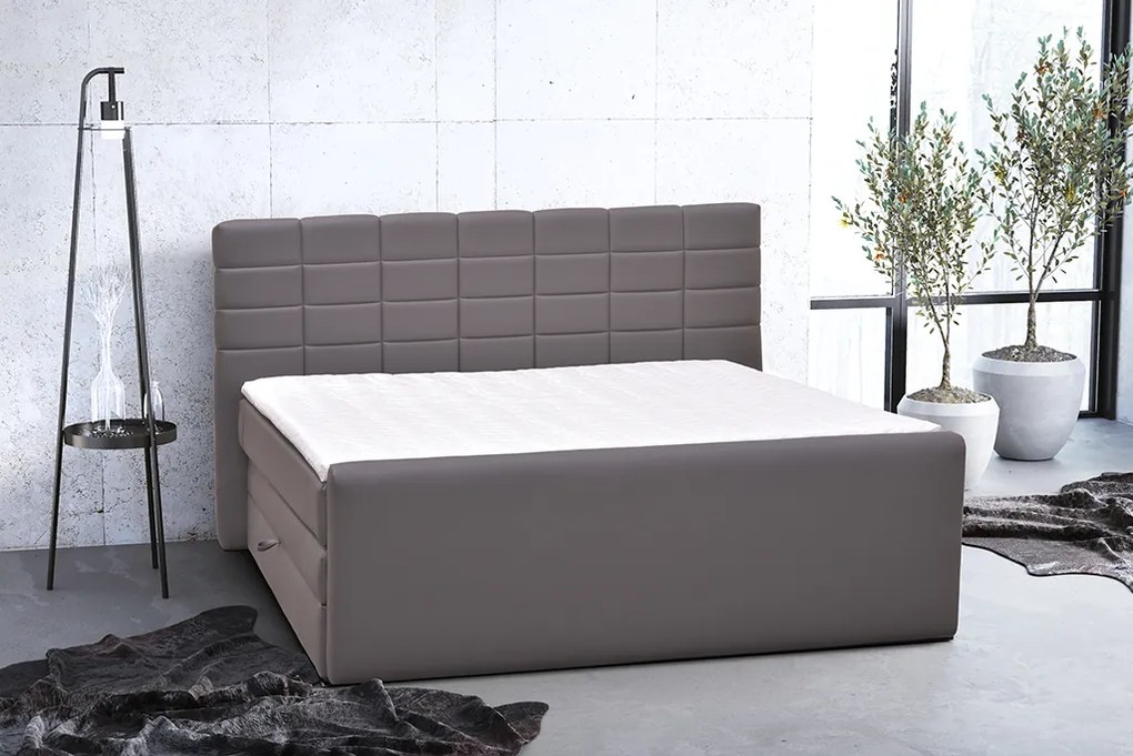 Postel boxspring KABRERA 180 x 200 cm; šedá