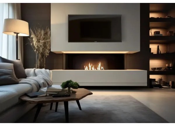 InFire - Vstavaný BIO krb 8,5x80 cm 3,5kW čierna