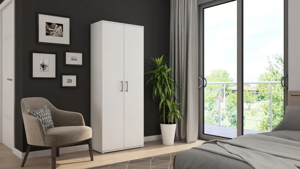 Viacúčelová delená skriňa Nitro, biela