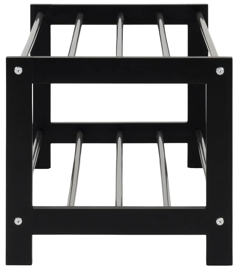 Čierna polička na topánky z topoľového dreva Padova - House Nordic