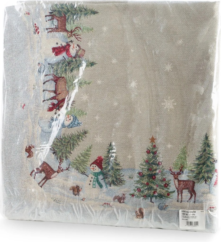 VIANOČNÝ GOBELÍNOVÝ OBRUS WINTER 140X180 CM VZOROVANÁ