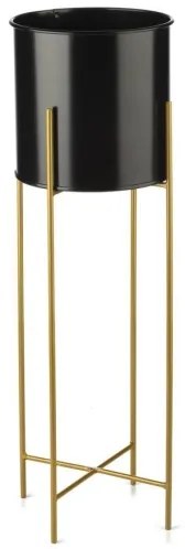 Stojan na kvety 75x17 cm čierna/zlatá