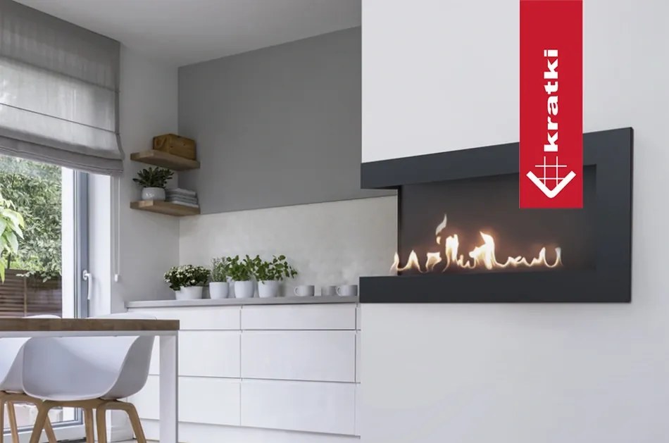 KRATKI rohový biokrb Delta Corner 900 ľavý - imitácia betónu