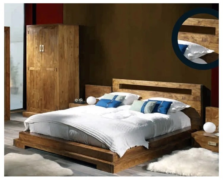 Posteľ Tara 160x200 indický masív palisander Natural