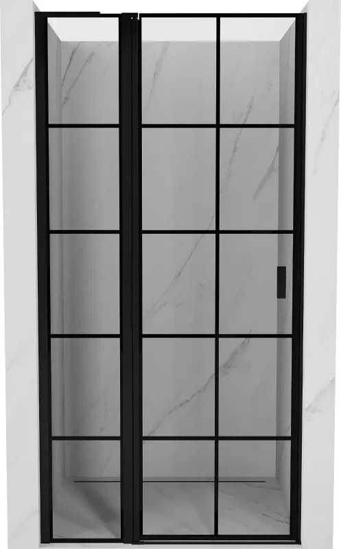 Mexen, Mexen Mist L Otočné ľavé sprchové dvere 95 cm, čierna mriežka - 8A4L-095-000-70-77-L
