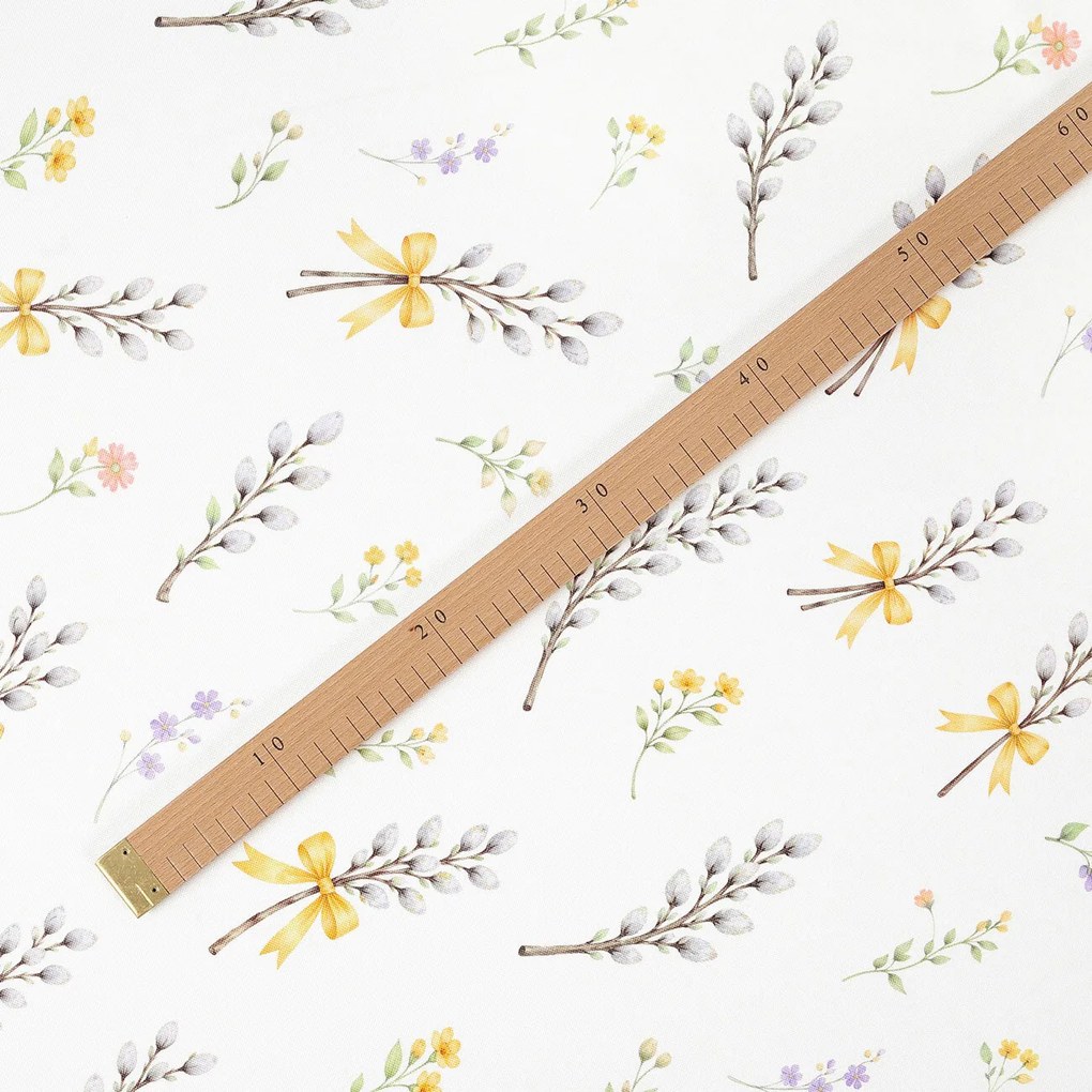 Goldea veľkonočná teflónová látka na obrusy - bahniatka 160 cm