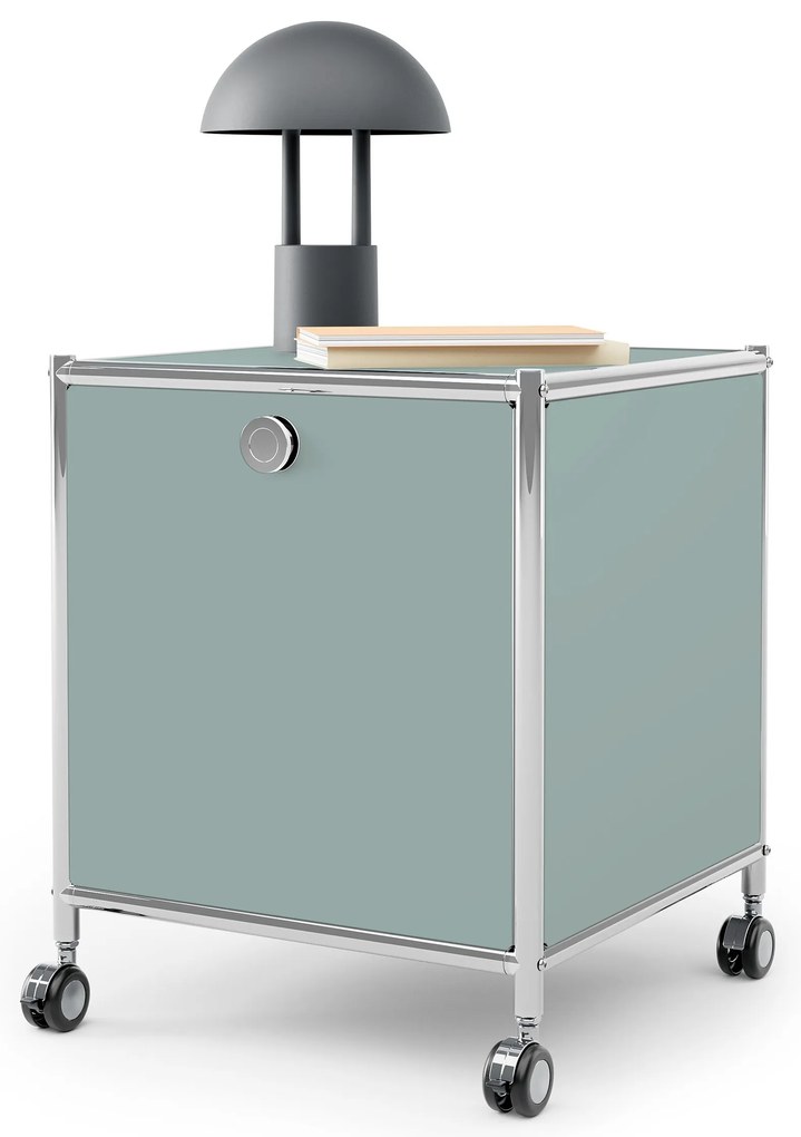 Kovový odkladací stolík »CN3« s 1 výklopným priečinkom, šalviový