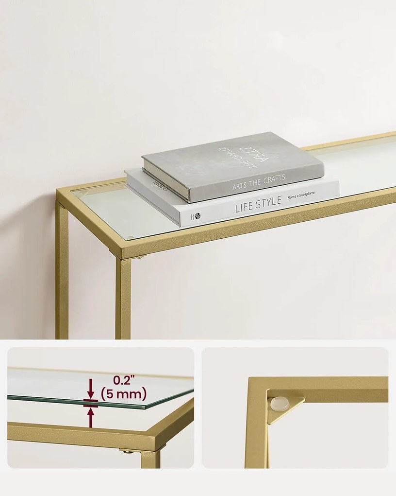 Konzolový stolík Vasagle Bentle zlatý