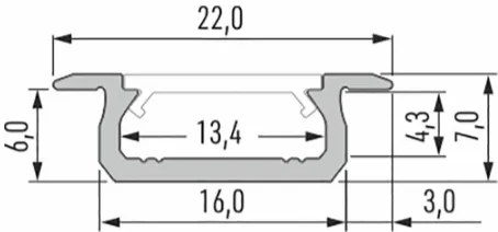 Led-Labs LED profil LUMINES typ Z nerez elox 3m