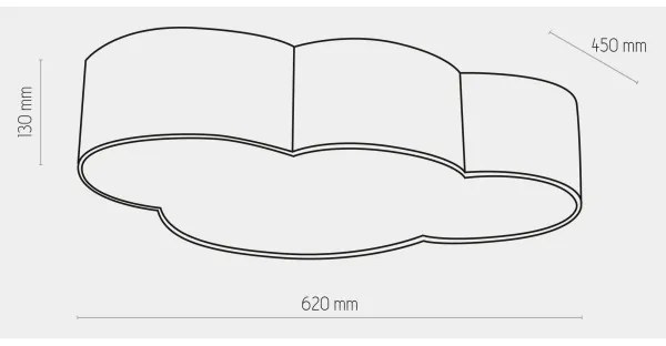 Stropné detské svietidlo CLOUD 4xE27/15W/230V šedá