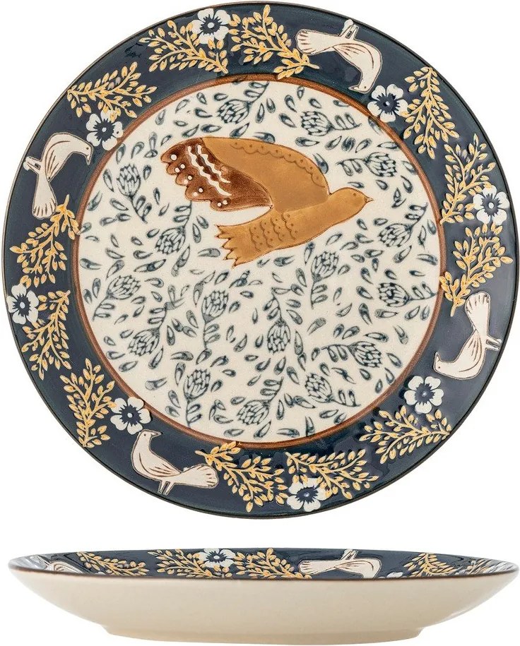 Modrý dezertný kameninový tanier ø 16 cm Hezha – Bloomingville