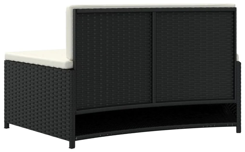 Záhradné taburetky s podložkami 2 ks čierne polyratan