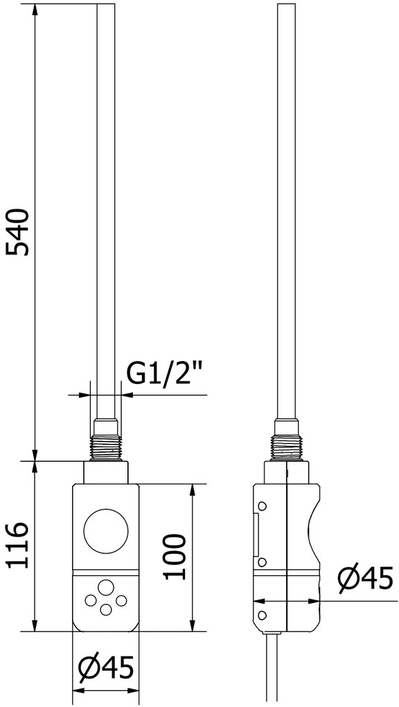 Mexen Helios, elektrické vykurovacie teleso 1200 x 500 mm, 600 W, antracitová, W103-1200-500-2600-66