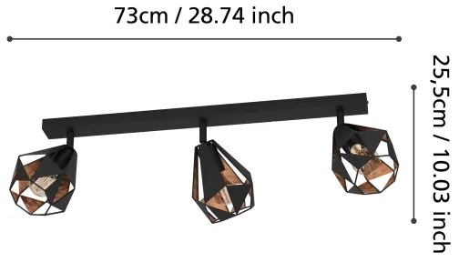 Eglo 43717 - Bodové svietidlo CARLTON 3xE27/40W/230V