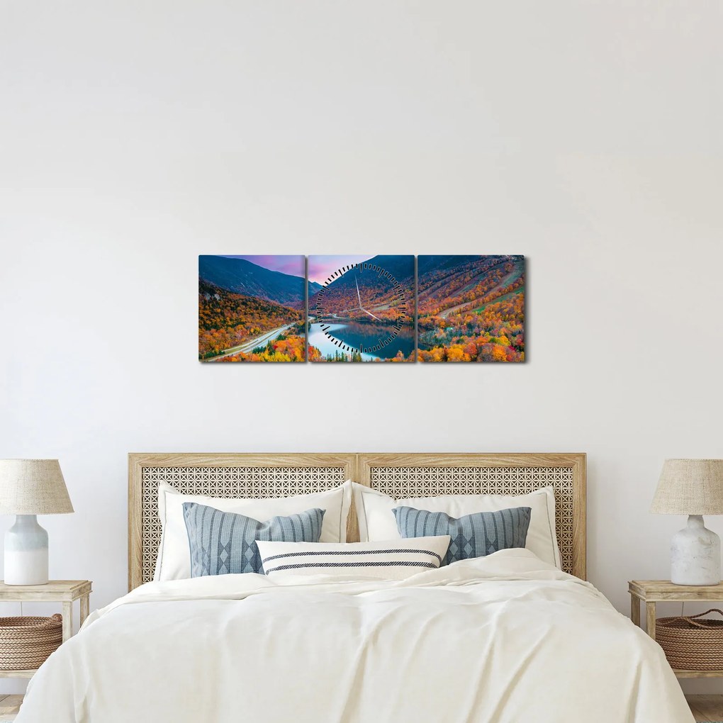 Obraz - White Mountain, New Hampshire, USA (s hodinami) (90x30 cm)