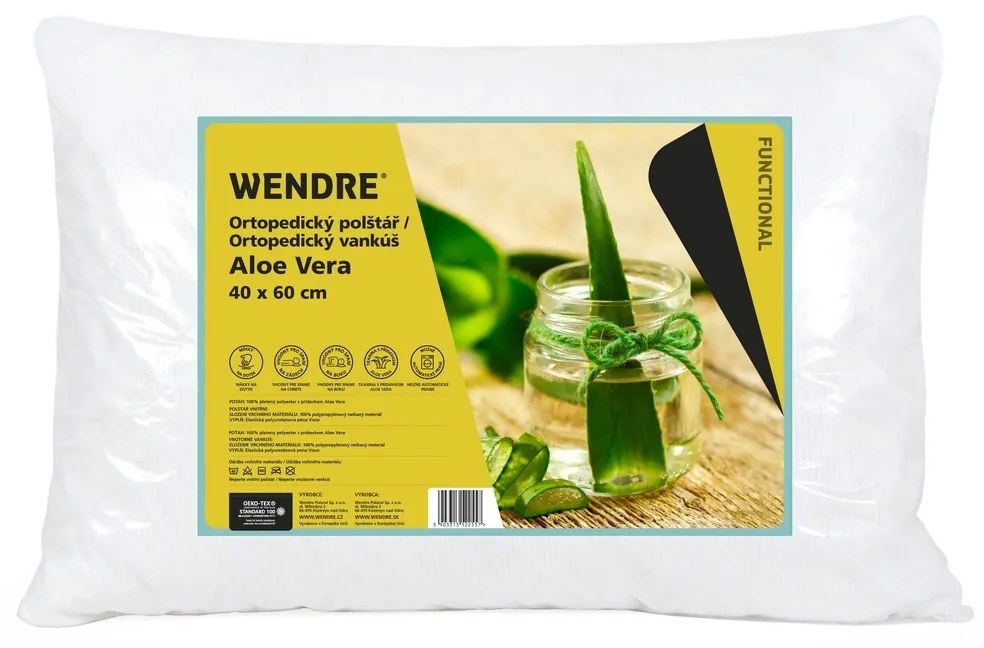 Wendre Ortopedický vankúš Aloe Vera, 40 x 60 cm