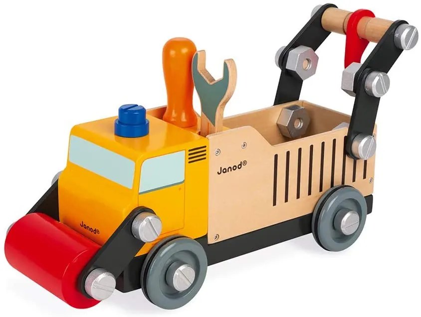 BricoKids - Drevené auto a stavebnica - Nákladné auto - 43 ks