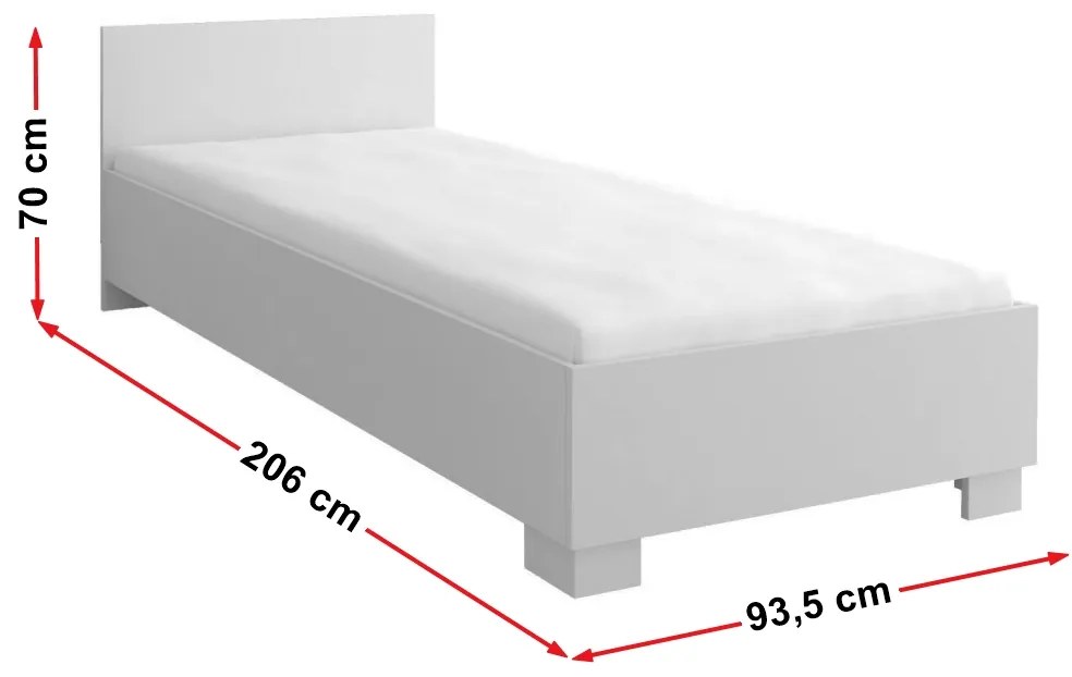 Jednolôžková posteľ 90 cm Sigil I. Akcia -19%. Vlastná spoľahlivá doprava až k Vám domov. 1013961