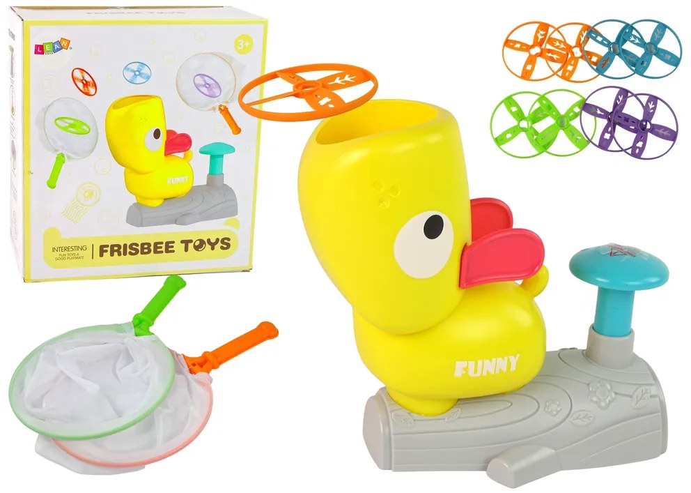 LEAN TOYS Arkádová hra – chyť frisbee kačka