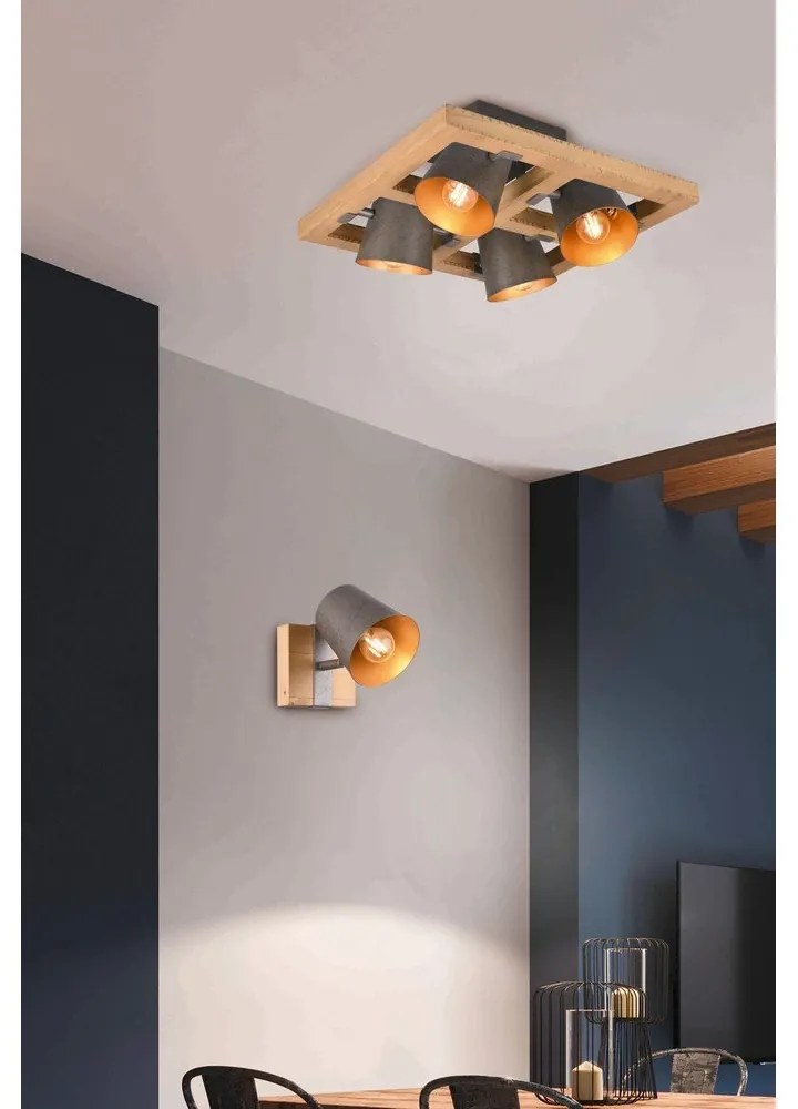 Bodové svietidlo v tmavo sivo-prírodnej farbe Bell – Trio