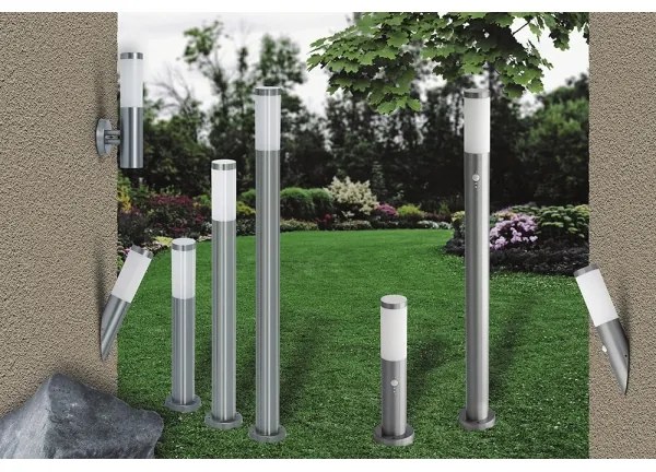 Rabalux 8267 - Vonkajšia lampa so senzorom INOX TORCH 1xE27/25W IP44