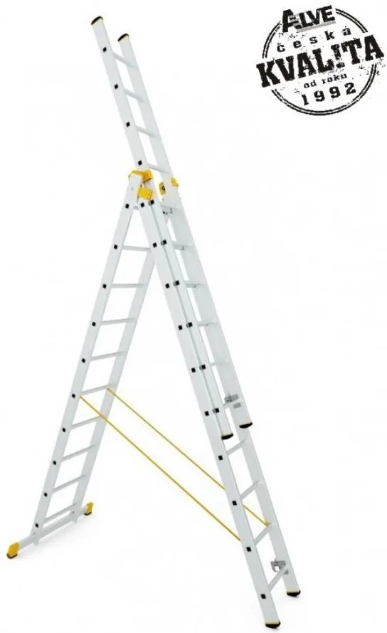 ALVE Rebrík hliníkový trojdielny univerzálny 8615 PROFI PLUS FORTE