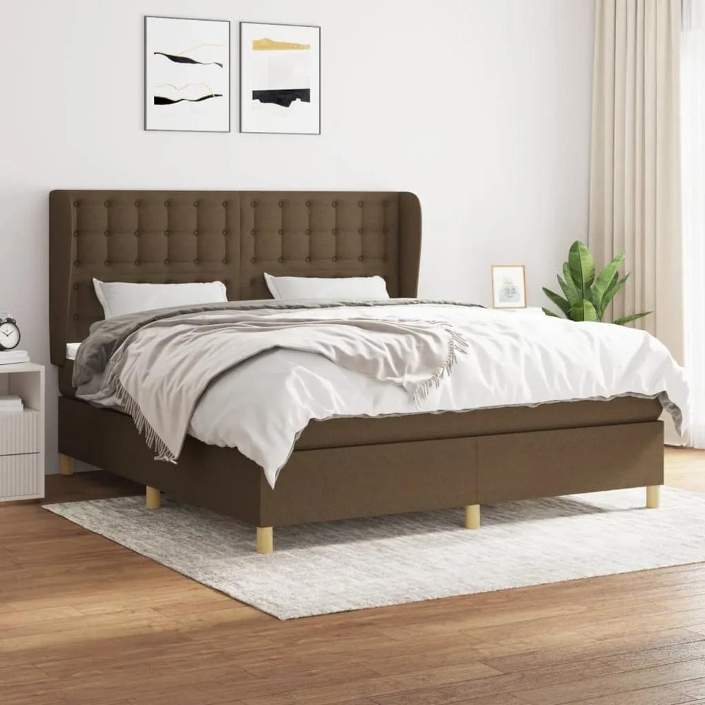 Boxspring posteľ s matracom tmavohnedá 180x200 cm látka 3128864