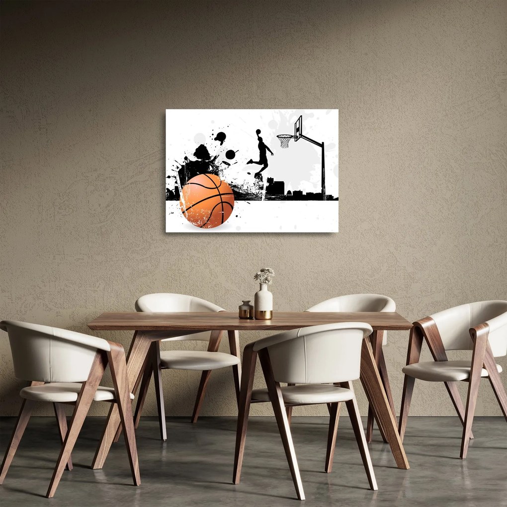 Sklenený obraz - Hráč basketbalu (70x50 cm)