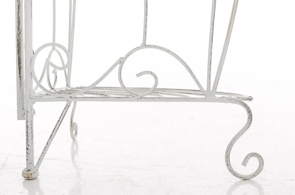 Kovová polica regál Irm - Biela antik