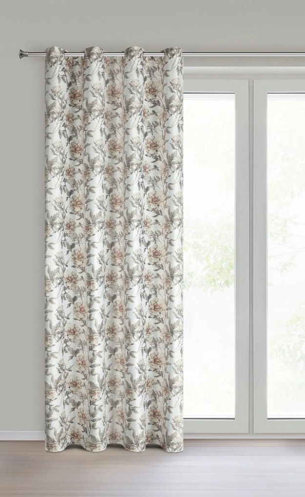 ZATEMŇOVACÍ ZÁVES NA KRÚŽKOCH BEVERLY 140X250 CM KVETY