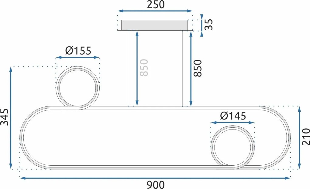 Toolight - LED závesné svietidlo APP810-CP CHROM, strieborná, OSW-09663