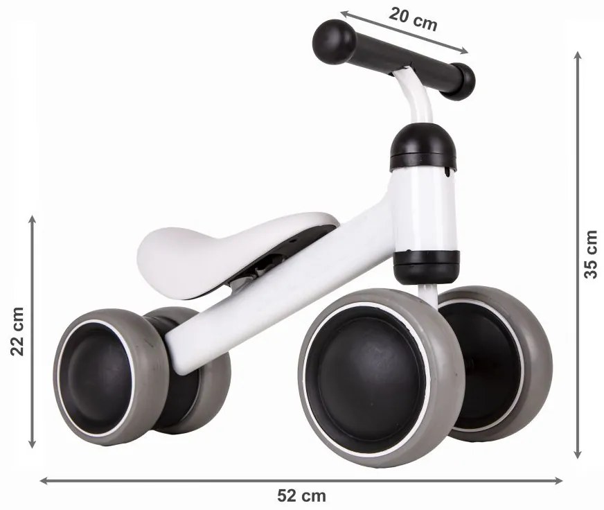 Detské odrážadlo v bielej farbe Ecotoys