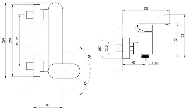 Ravak X070452 - Sprchová batéria CHROME lesklý chróm