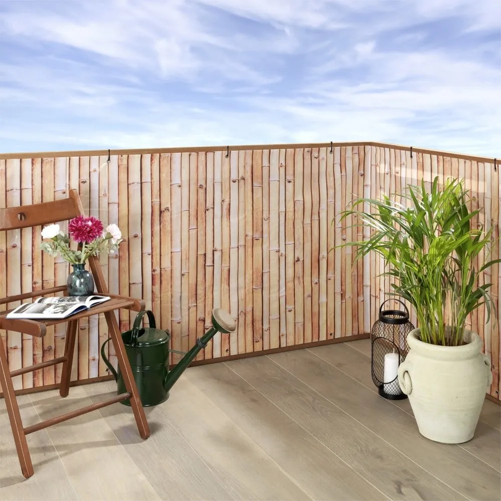 Svetlohnedá plastová balkónová zástena 500x85 cm – Maximex