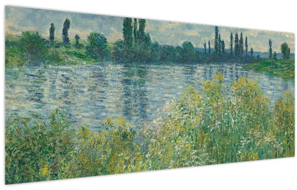 Obraz - Claude Monet, Banks of the Seine, reprodukcia (120x50 cm)
