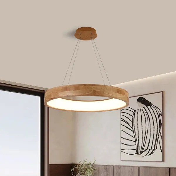 Brilagi - LED závesný luster na lankách FALCON WOOD LED/40W/230V 3000/4000/6000K 60 cm drevo