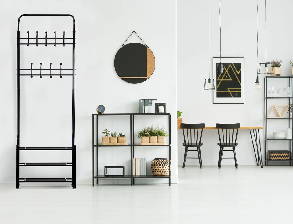 Wellhox Vešiak na oblečenie + skrinka, polica, polica na topánky