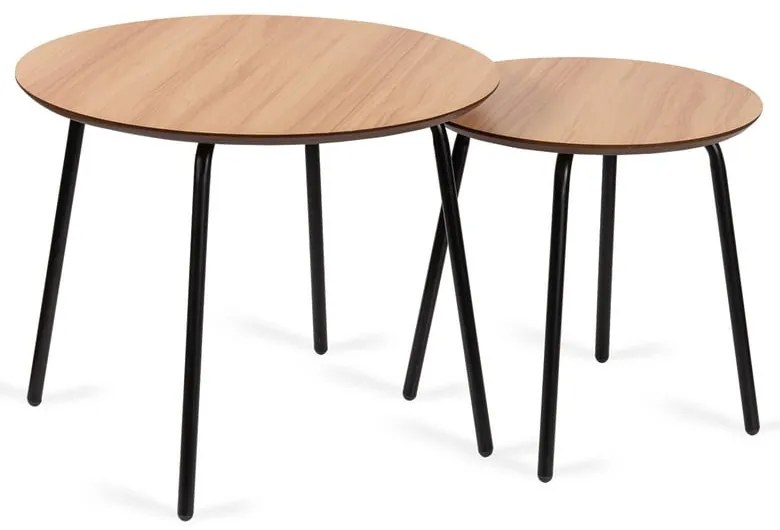 Okrúhle konferenčné stolíky v prírodnej farbe v súprave 2 ks ø 55 cm Luke – Bonami Essentials