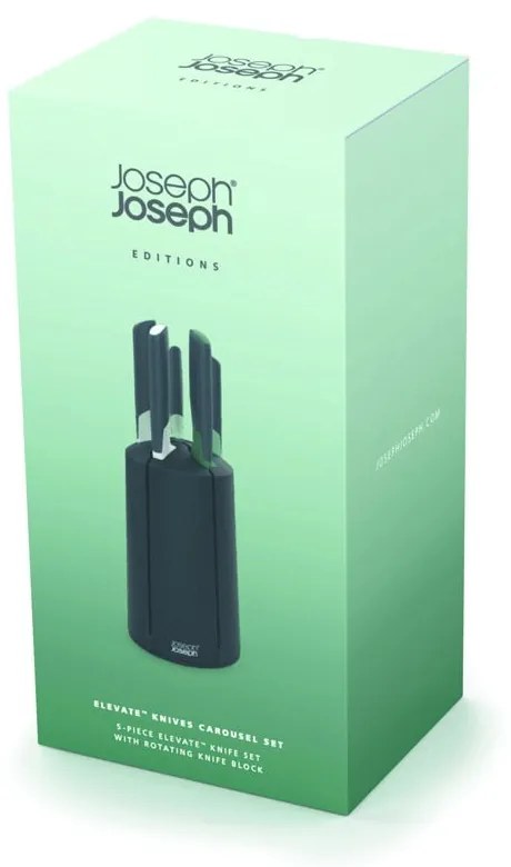Súprava 5 ks nožov z nehrdzavejúcej ocele s rotačným stojanom Elevate – Joseph Joseph