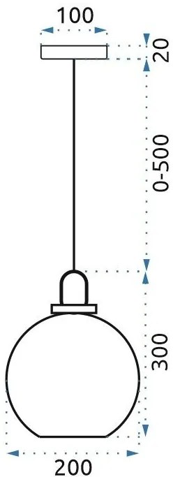 Sklenené okrúhle stropné svietidlo 20cm APP626-1CP