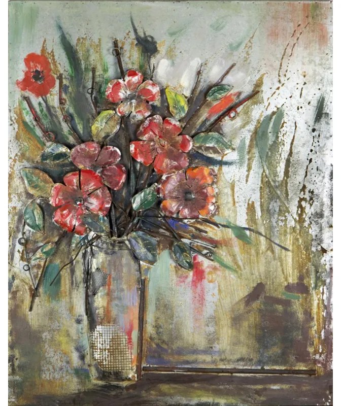 Kovový obraz P150220 – kytica kvetov, moderná dekorácia 80×100 cm