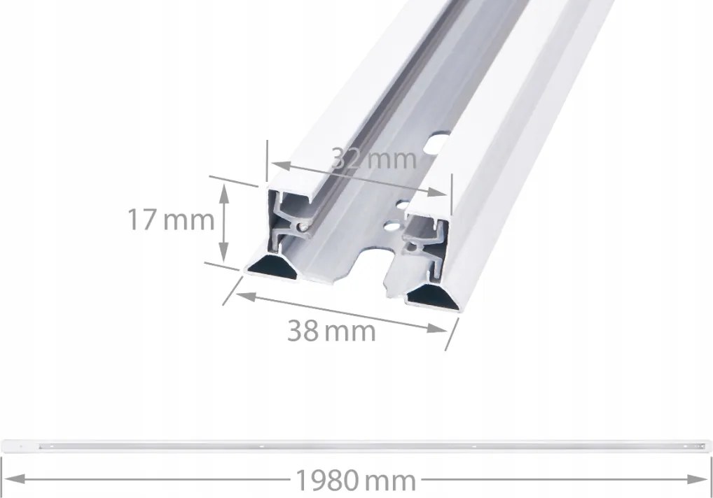 LED koľajnica 2m + 4x GU10 bodové žiarovky - sada