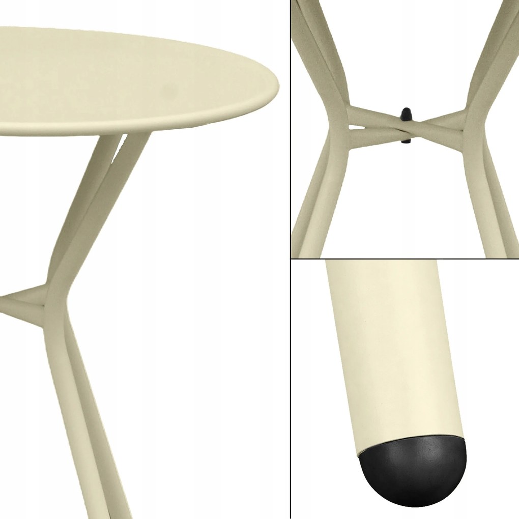 Dekorstudio Kávový stolík COMO krémový- 60 cm